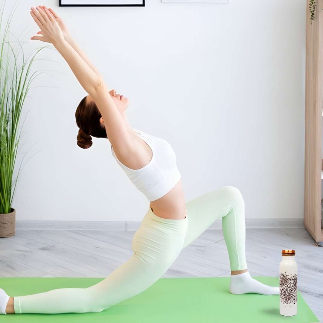 Brown Flower Copper Bottle (950 ml)