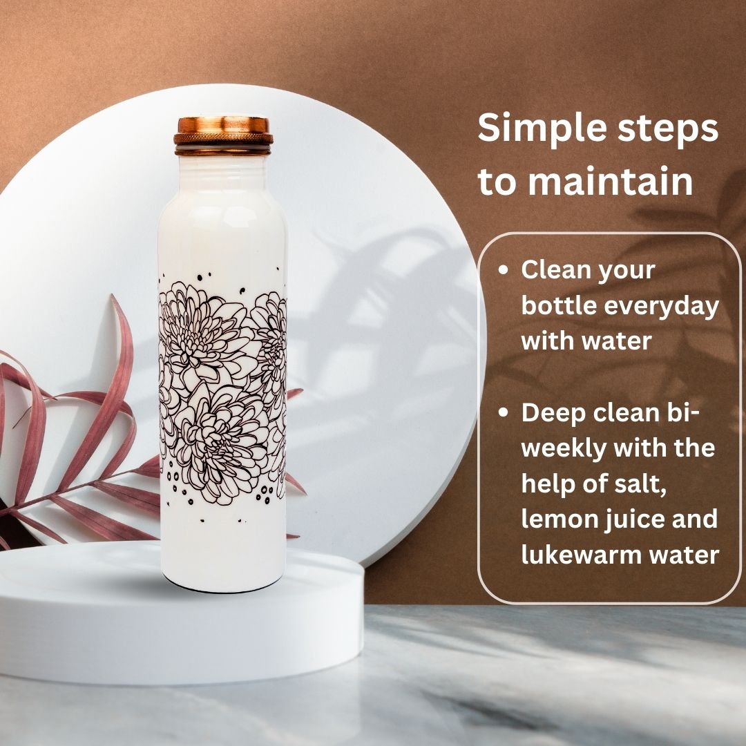 Brown Flower Copper Bottle (950 ml)