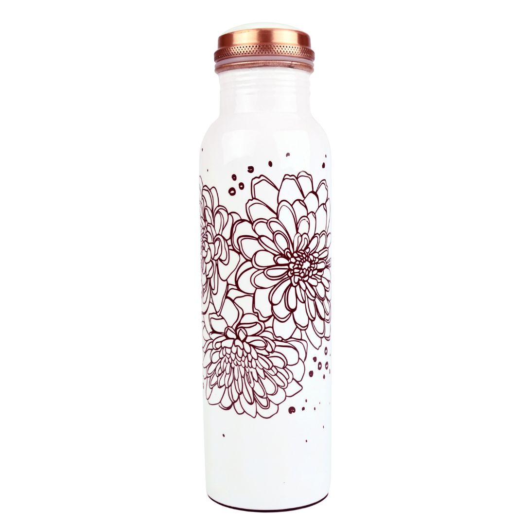 Brown Flower Copper Bottle (950 ml)