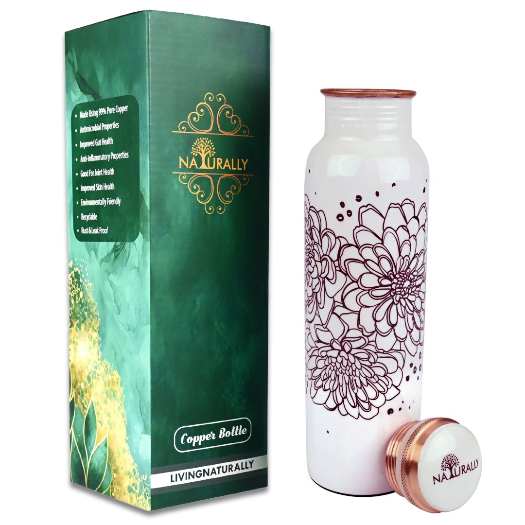 Brown Flower Copper Bottle (950 ml)